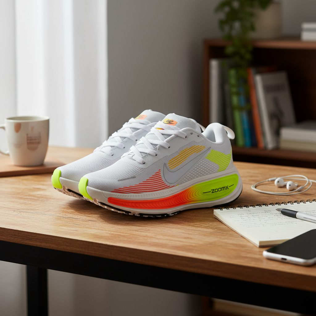 NIKE RUN VOMERO BLANCO NARANJA
