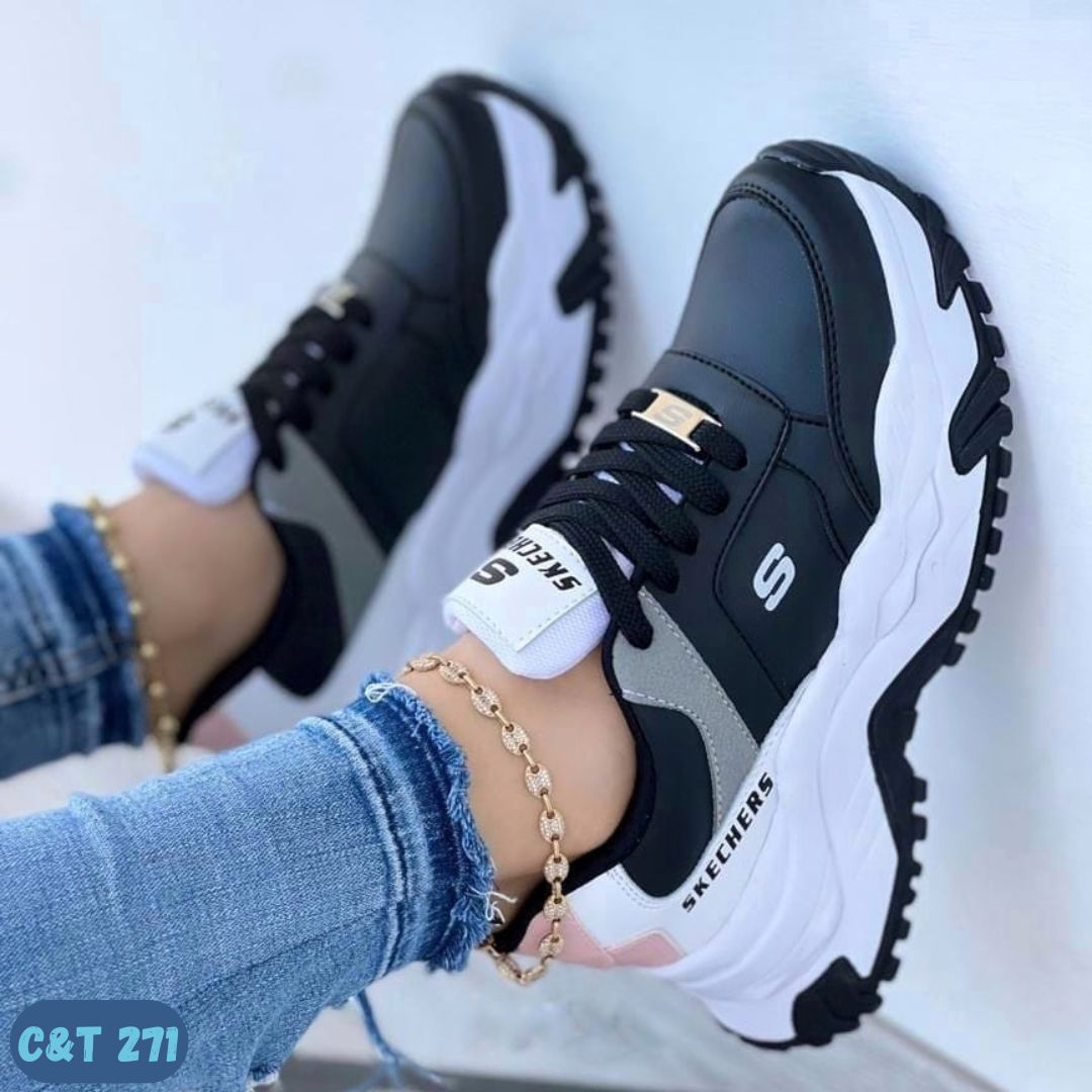 SKECHERS SUELA ALTA NEGROS (C&T 271)