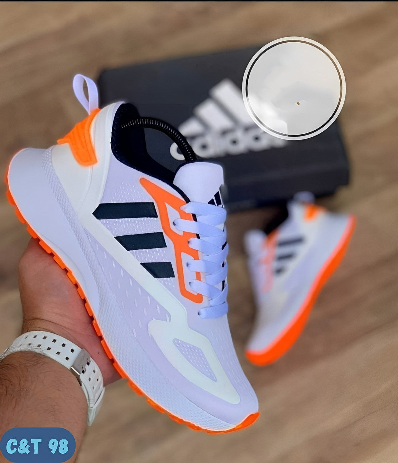 NIKE AIR RUNNING BLANCO NARANJA (C&T 98)