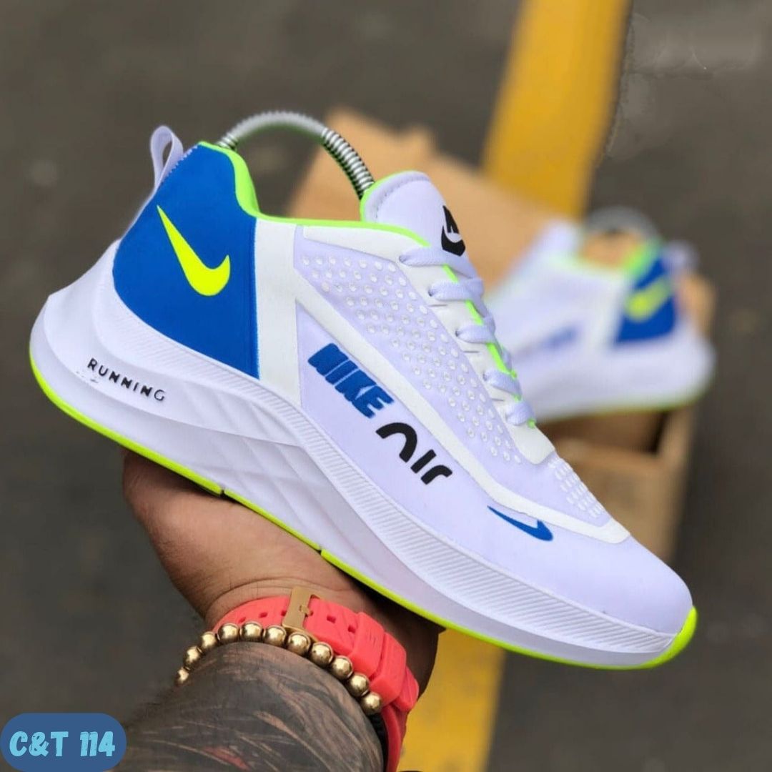 NIKE AIR RUNNING BLANCO AZUL (C&T 114)