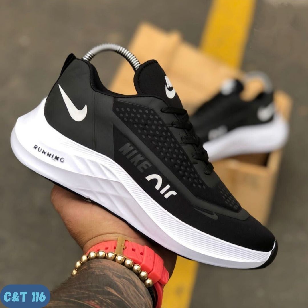 NIKE AIR RUNNING NEGRO BLANCO (C&T 116)