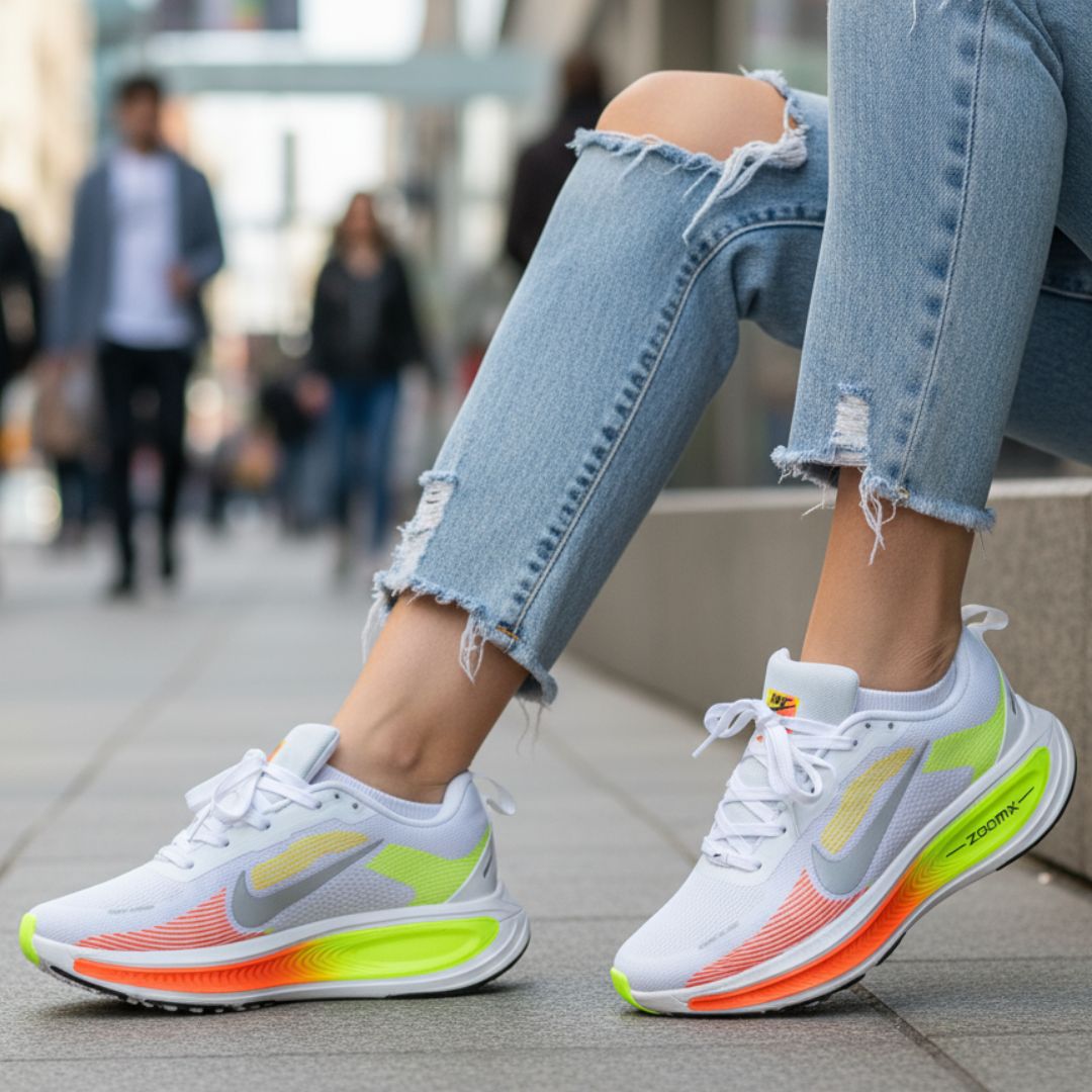 NIKE RUN VOMERO BLANCO NARANJA
